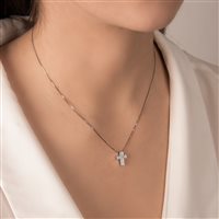 Pendentif Mirco Visconti Femme Girocollo croce in Or blanc Diamante 0.14 Ct GM104/10 - GM104/10